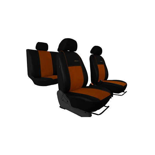 Potahy pro PEUGEOT 5008 7x1 I (2009-2016) Exclusive Alcantara (Alcantara-kůže) hnědá (vyp)