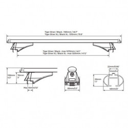 Střešní nosič Hyundai ix35 (Flush rail) (2010-2015) Tiger XL Silver