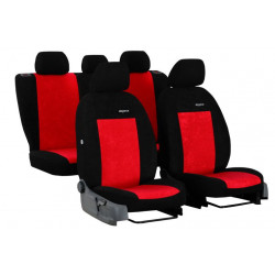 Potahy pro ŠKODA ROOMSTER 5X1 (2006-2015) Elegance (velour-velour) červená (vyp)
