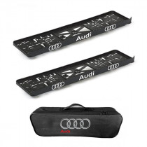 2x podložky ŠPZ  a taška Audi - sada