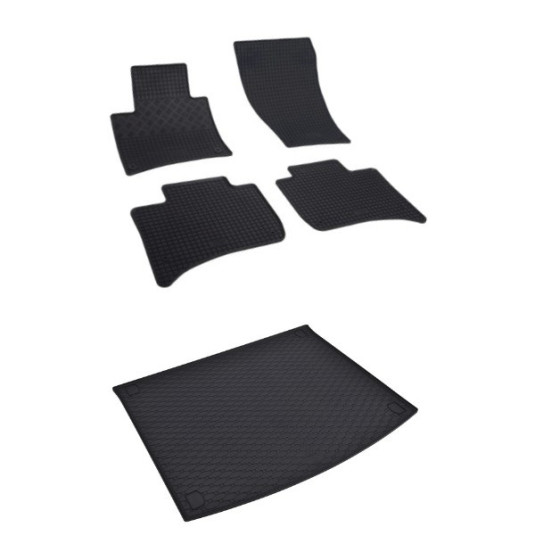 Rohože a vanička pre Volkswagen Touareg 2010- (dvojzónová klimatizácia)