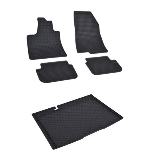 Rohože a vanička pre Dacia Sandero 2021- horná, dolná poloha kufra, aj bez medzipodlahy