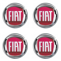 Samolepky pryskyřičné 3D Fiat červený 4ks