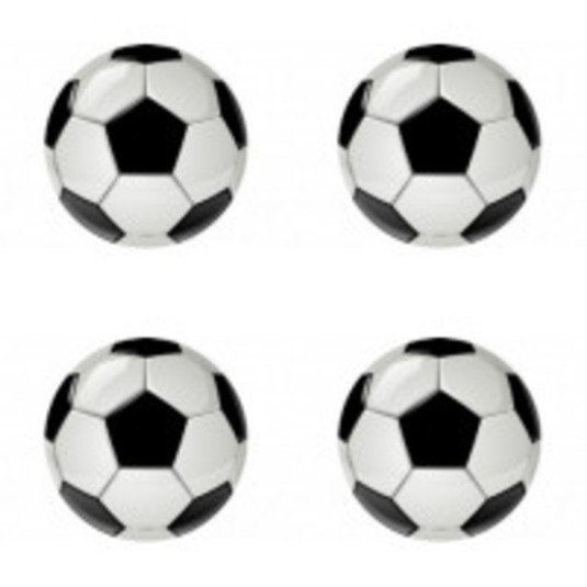 Samolepky pryskyřičné 3D Fotbal (míč) 4ks