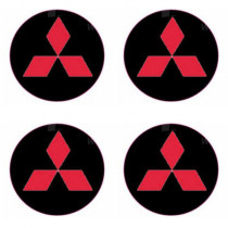 Samolepky pryskyřičné 3D Mitsubischi 4ks červené