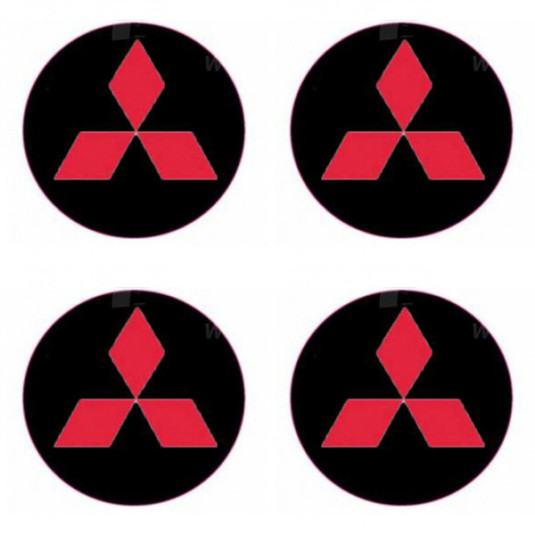 Samolepky pryskyřičné 3D Mitsubischi 4ks červené