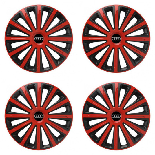 Poklice pro Audi 15 TREND red and black