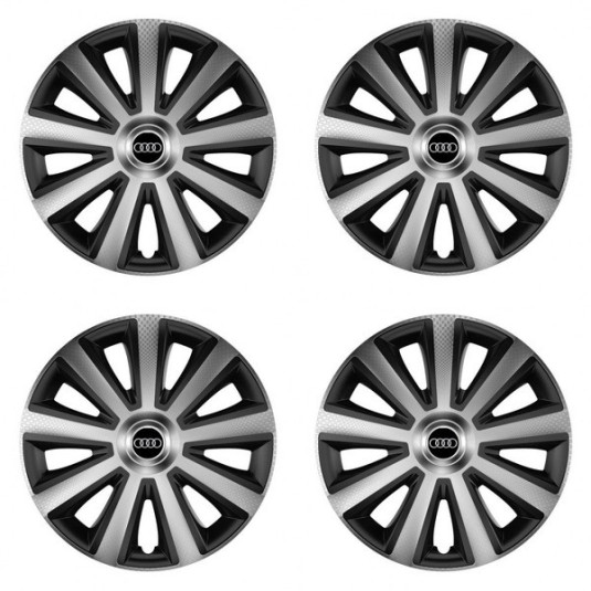 Poklice pro Audi 16 Aviator carbon silver&black