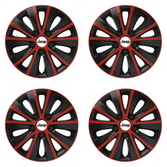 Poklice pro Jeep 16 RAPIDE red and black