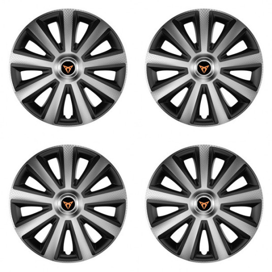 Poklice pro Cupra 14 Aviator carbon silver&black