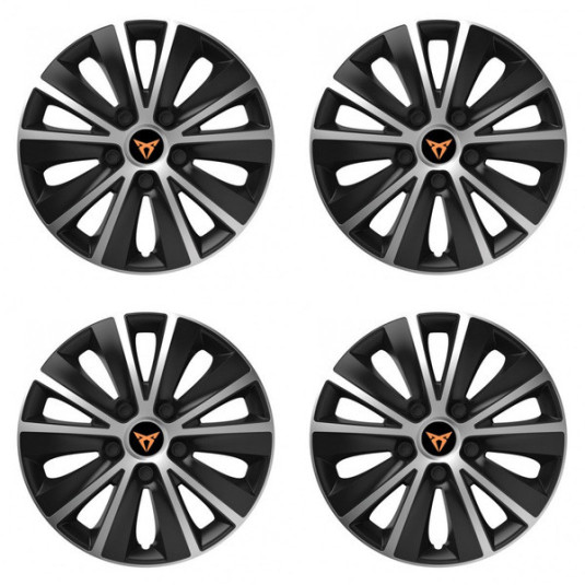 Poklice pro Cupra 14 RAPIDE silver and black