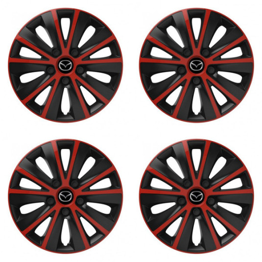Poklice pro Mazda 14 RAPIDE red and black