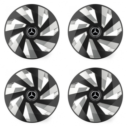 Poklice pro Mercedes 16 Vector RC black and silver