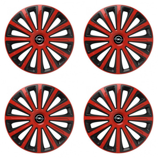 Poklice pro Opel 15 TREND red and black