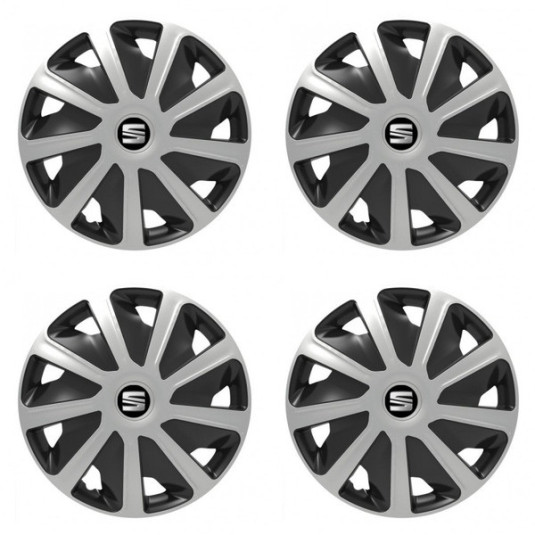 Poklice pro Seat pre dodávky 15 Craft silver and black