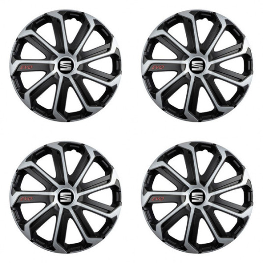 Poklice pro Seat 16 Evo black&silver