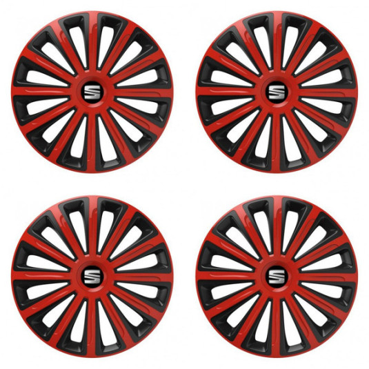 Poklice pro Seat 16 TREND red and black