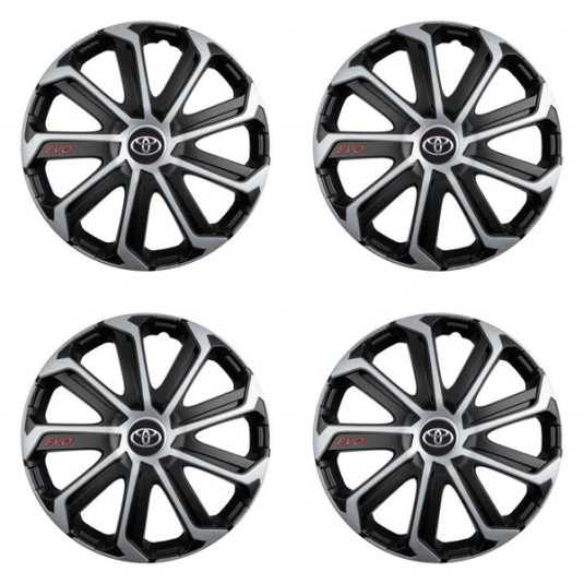 Poklice pro Toyota 15 Evo black&silver
