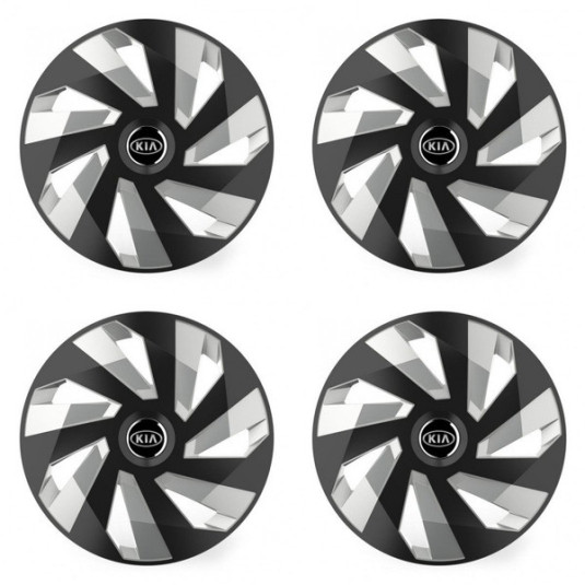 Poklice pro Kia (staršie logo) 15 Vector RC black and silver