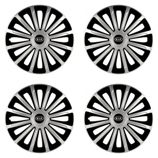 Poklice pro Kia (staršie logo) 15 TREND silver and black