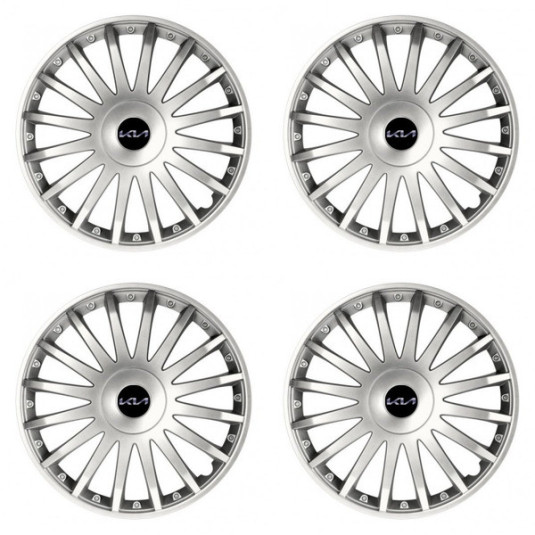Poklice pro Kia (nové logo) 15 CRYSTAL silver