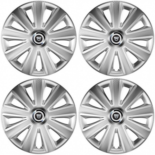 Poklice pro Dacia (staršie logo) 15 Aviator carbon silver