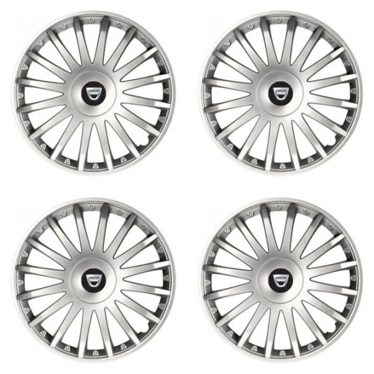 Poklice pro Dacia (staršie logo) 16 CRYSTAL silver