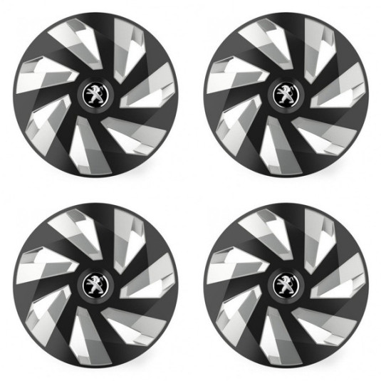 Poklice pro Peugeot (staršie logo) 14 Vector RC black and silver