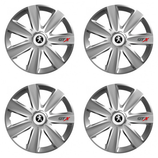 Poklice pro Peugeot (staršie logo) 14 GTX CARBON silver