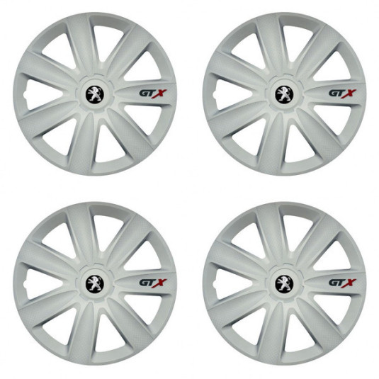 Poklice pro Peugeot (staršie logo) 16 GTX carbon white