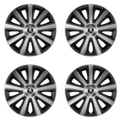 Poklice pro Peugeot (staršie logo) 16 Aviator carbon silver&black