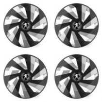 Poklice pro Peugeot (staršie logo) 16 Vector RC black and silver