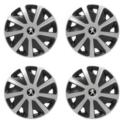 Poklice pro Peugeot (staršie logo) pre dodávky 16 Craft silver and black