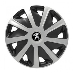 Poklice pro Peugeot (staršie logo) pre dodávky 16 Craft silver and black