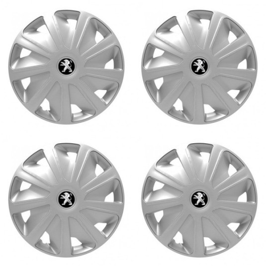 Poklice pro Peugeot (staršie logo) pre dodávky 16 Craft silver