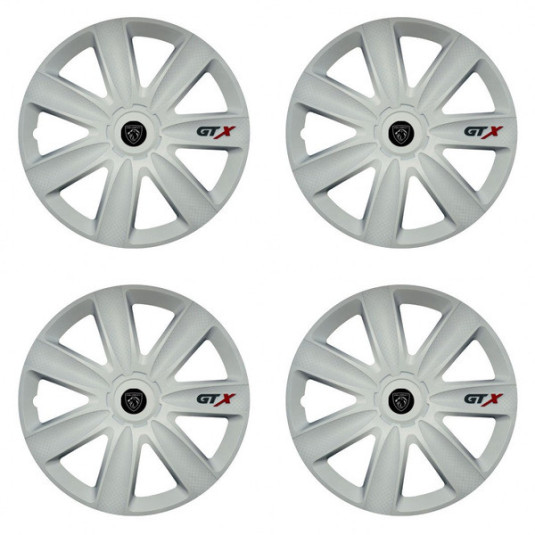 Poklice pro Peugeot (nové logo) 15 GTX carbon white