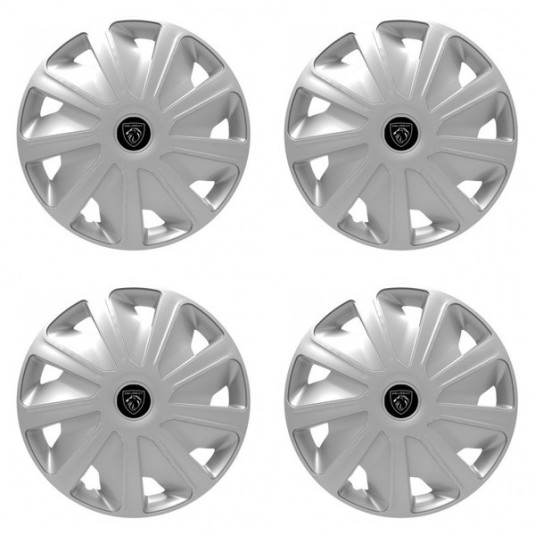 Poklice pro Peugeot (nové logo) pre dodávky 15 Craft silver