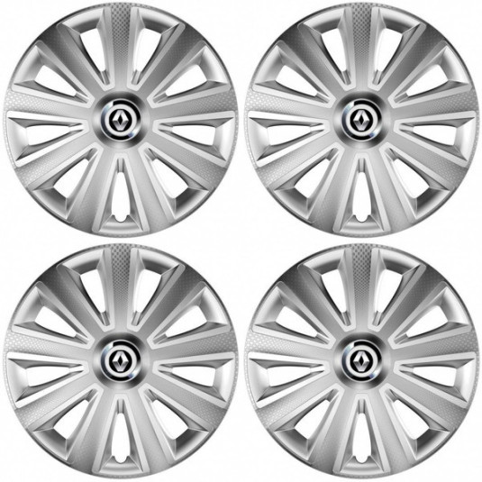 Poklice pro Renault (staršie logo) 14 Aviator carbon RC silver