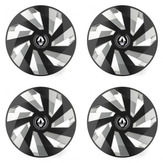 Poklice pro Renault (staršie logo) 15 Vector RC black and silver