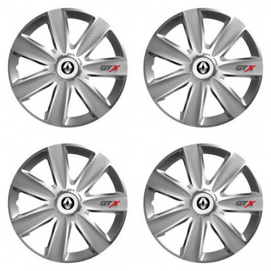 Poklice pro Renault (staršie logo) 16 GTX CARBON silver