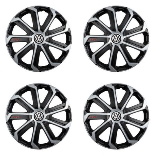 Poklice pro VW (černé) 16 Evo black&silver
