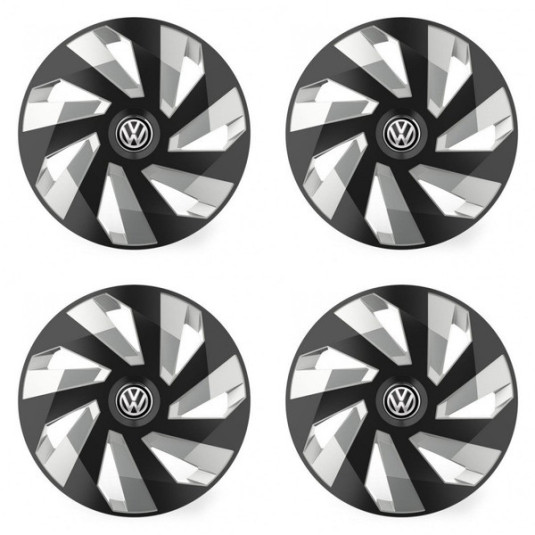 Poklice pro VW (černé) 16 Vector RC black and silver