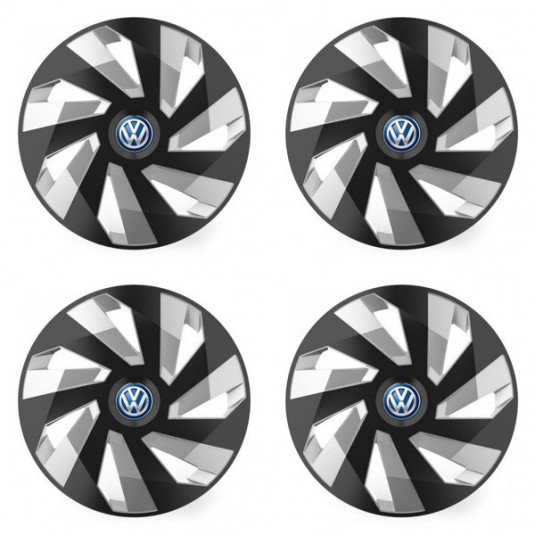 Poklice pro VW (modré) 14 Vector RC black and silver