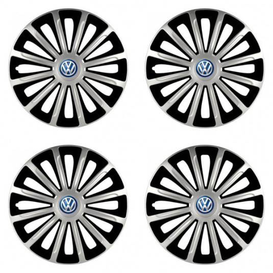 Poklice pro VW (modré) 15 TREND silver and black