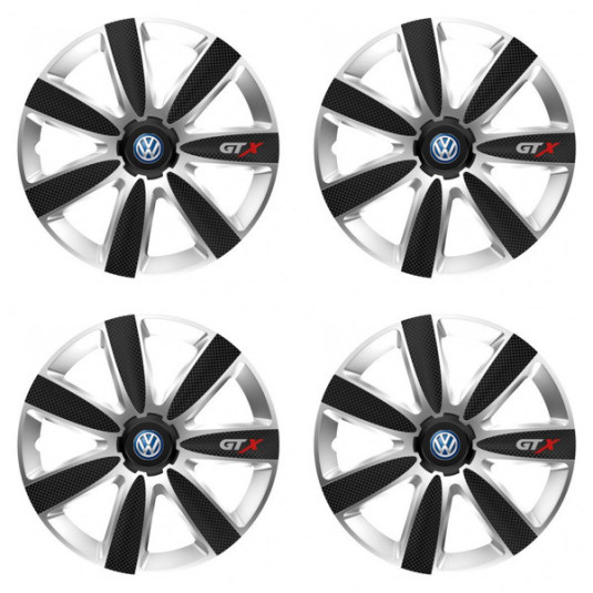 Poklice pro VW (modré) 15 GTX CARBON silver/black