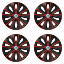 Poklice pro VW (modré) 15 RAPIDE red and black