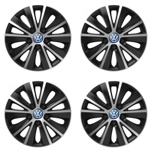 Poklice pro VW (modré) 15 RAPIDE silver and black