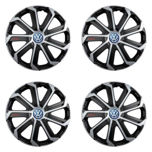 Poklice pro VW (modré) 16 Evo black&silver