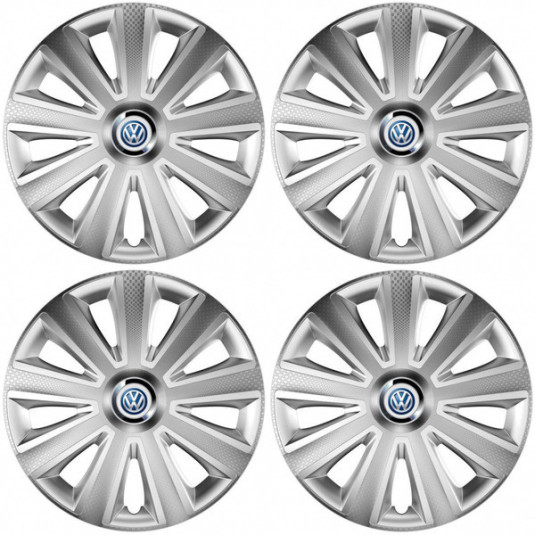 Poklice pro VW (modré) 16 Aviator carbon RC 16 silver