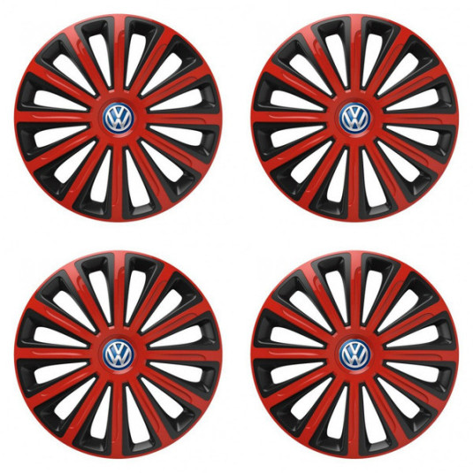Poklice pro VW (modré) 16 TREND red and black